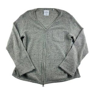 The Fourness Tokyo Gray & Black Donegal Wool Blend Zip Cardigan Sweater Size XL